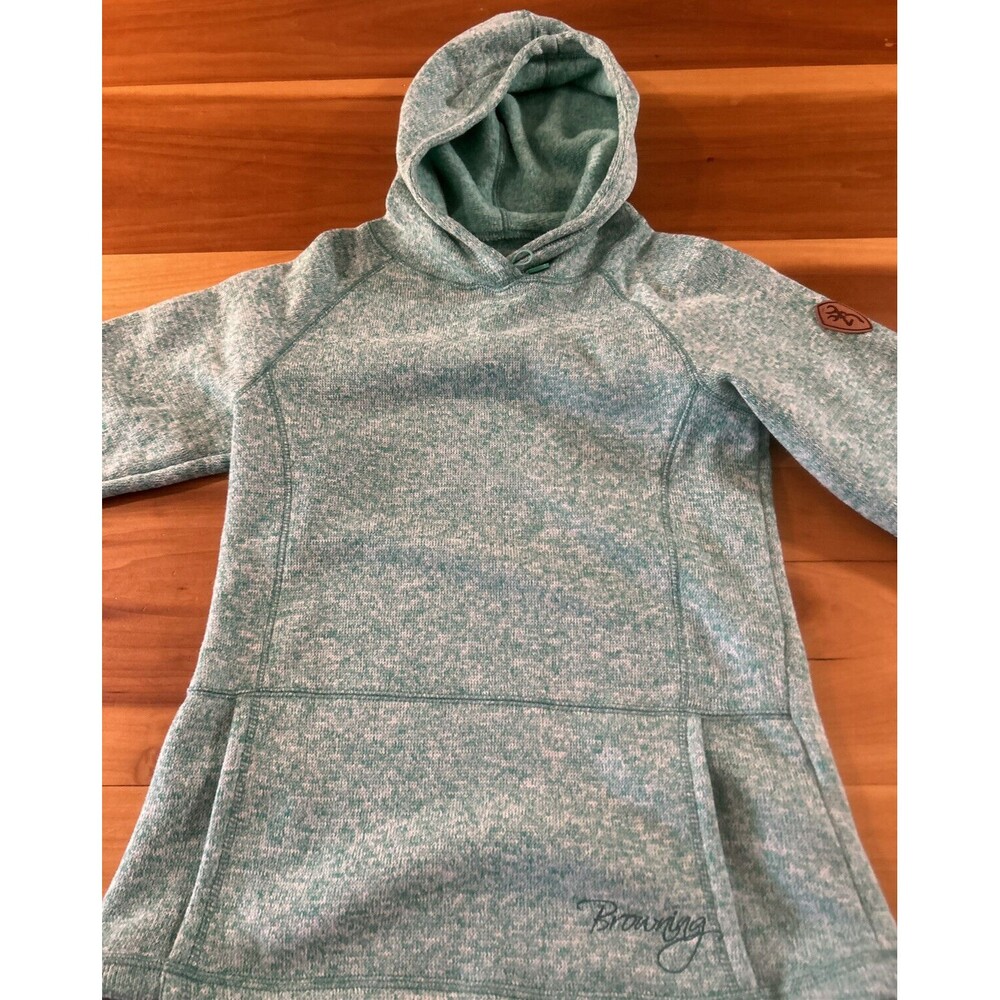 Browning Women’s Pullover Hoodie Green Teal Size Medium/M Front Pocket